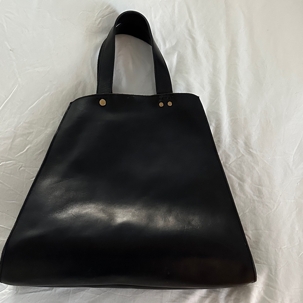 Lovestitch Black Leather Tote Bag